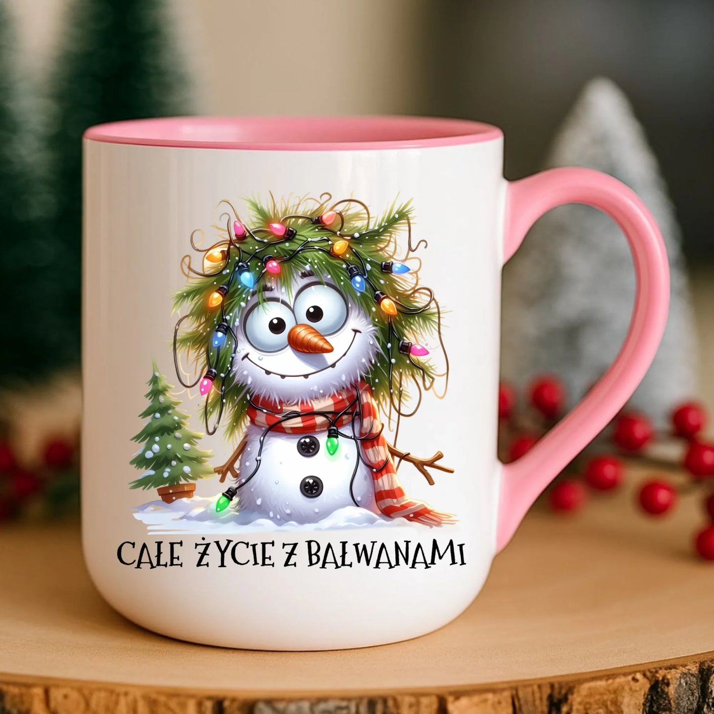 Kubek elegant świąteczny - Całe życie z bałwanami BN125 - StoryCups.pl