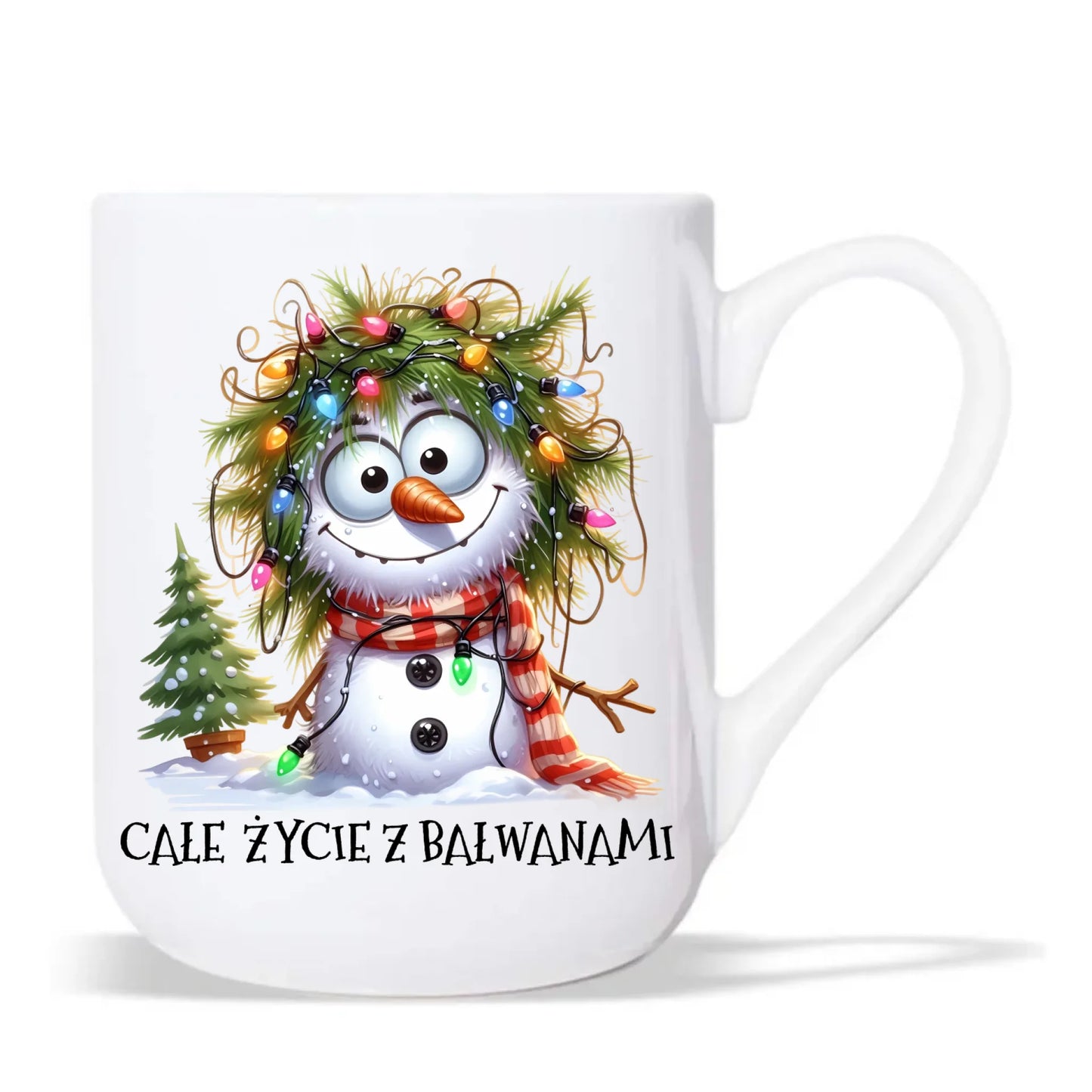 Kubek elegant świąteczny - Całe życie z bałwanami BN125 - StoryCups.pl