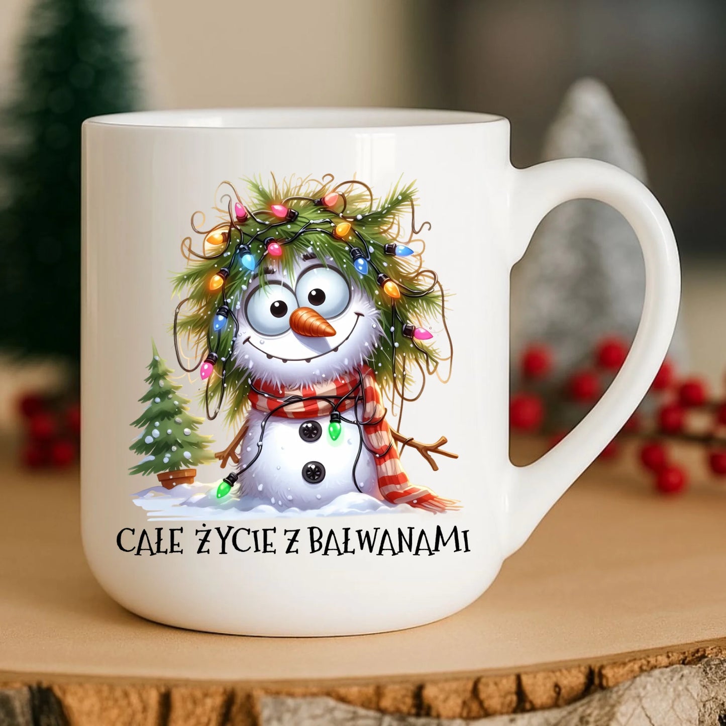 Kubek elegant świąteczny - Całe życie z bałwanami BN125 - StoryCups.pl