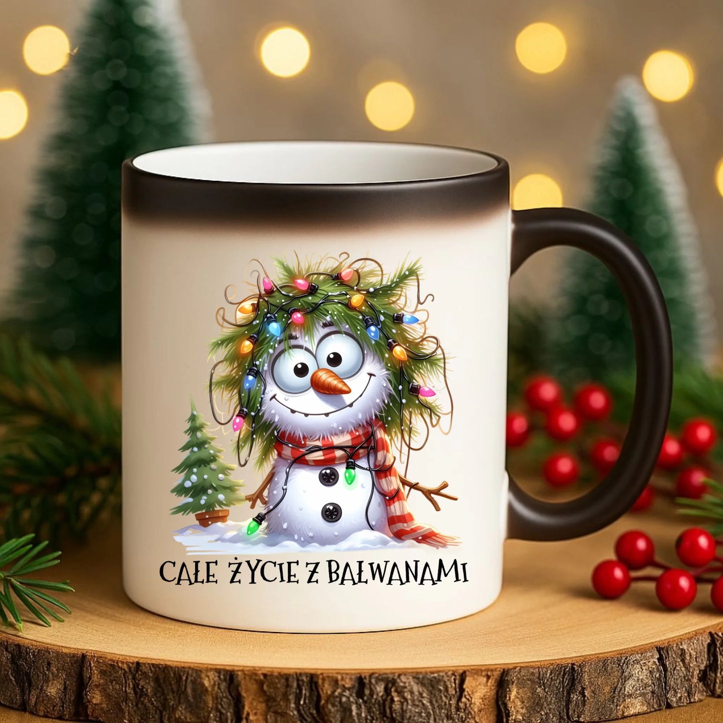 Kubek magiczny świąteczny - Całe życie z bałwanami BN125 - StoryCups.pl