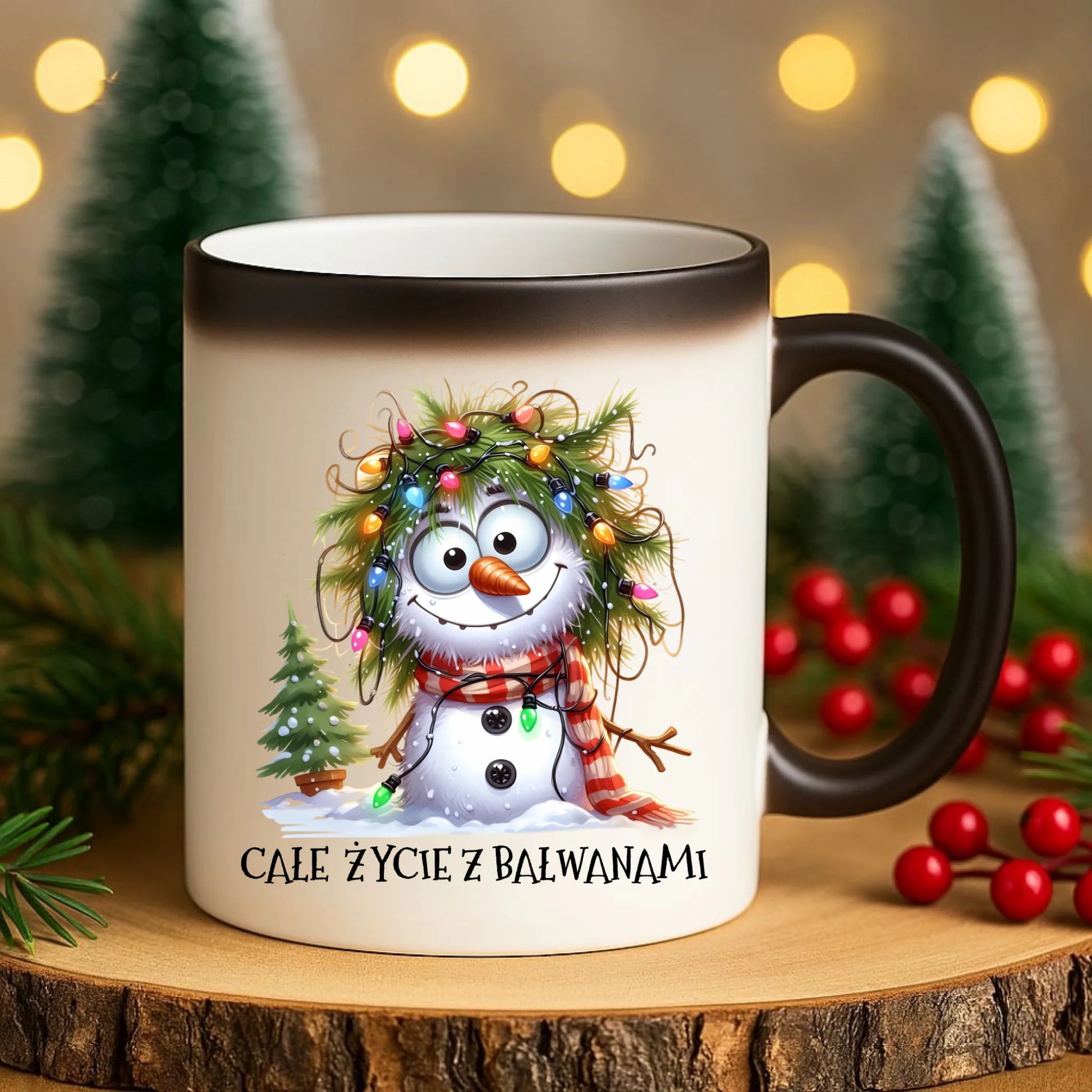 Kubek magiczny świąteczny - Całe życie z bałwanami BN125 - StoryCups.pl