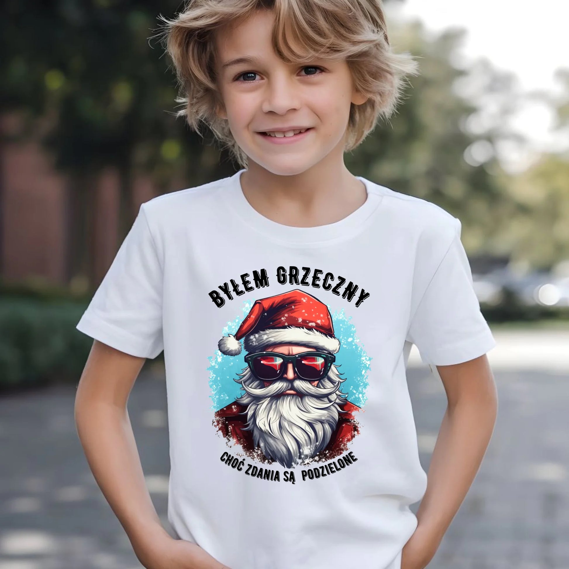 Koszulka dziecięca świąteczna z Mikołajem - Byłem grzeczny, choć zdania są podzielone BN126 - StoryCups.pl