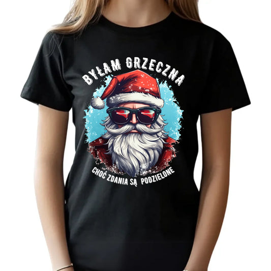 Koszulka dziecięca świąteczna z Mikołajem - Byłam grzeczna, choć zdania są podzielone BN138 - StoryCups.pl