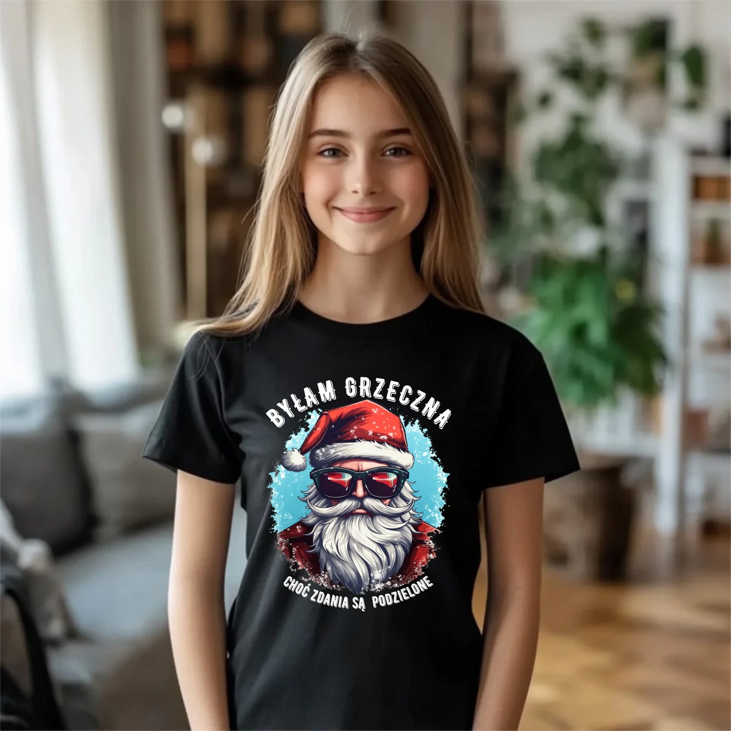 Koszulka dziecięca świąteczna z Mikołajem - Byłam grzeczna, choć zdania są podzielone BN138 - StoryCups.pl