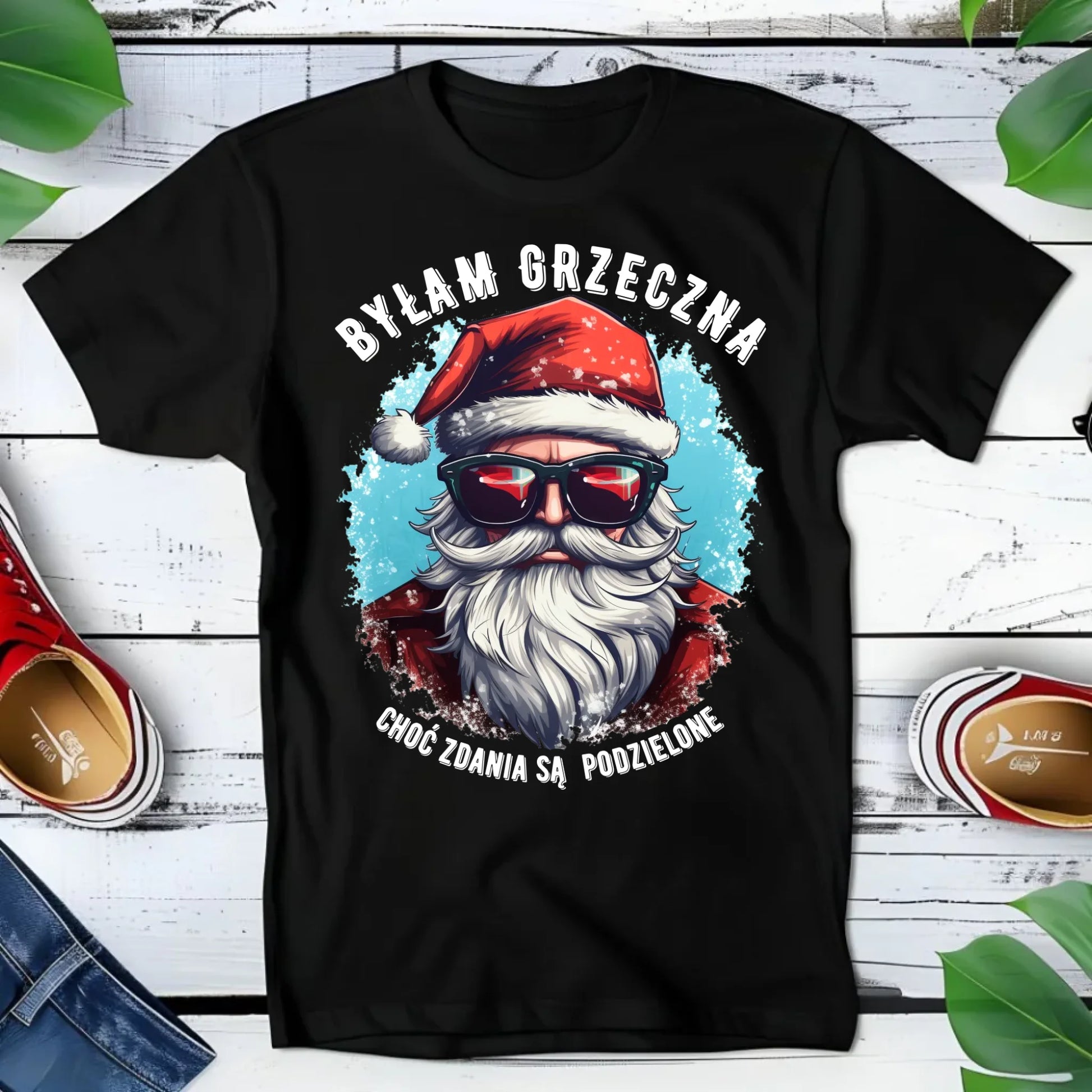 Koszulka dziecięca świąteczna z Mikołajem - Byłam grzeczna, choć zdania są podzielone BN138 - StoryCups.pl