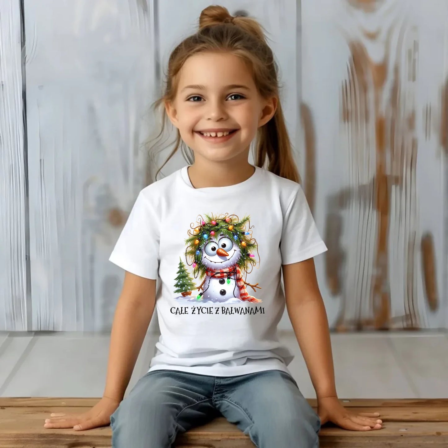 Koszulka dziecięca świąteczna - Całe życie z bałwanami BN125 - StoryCups.pl