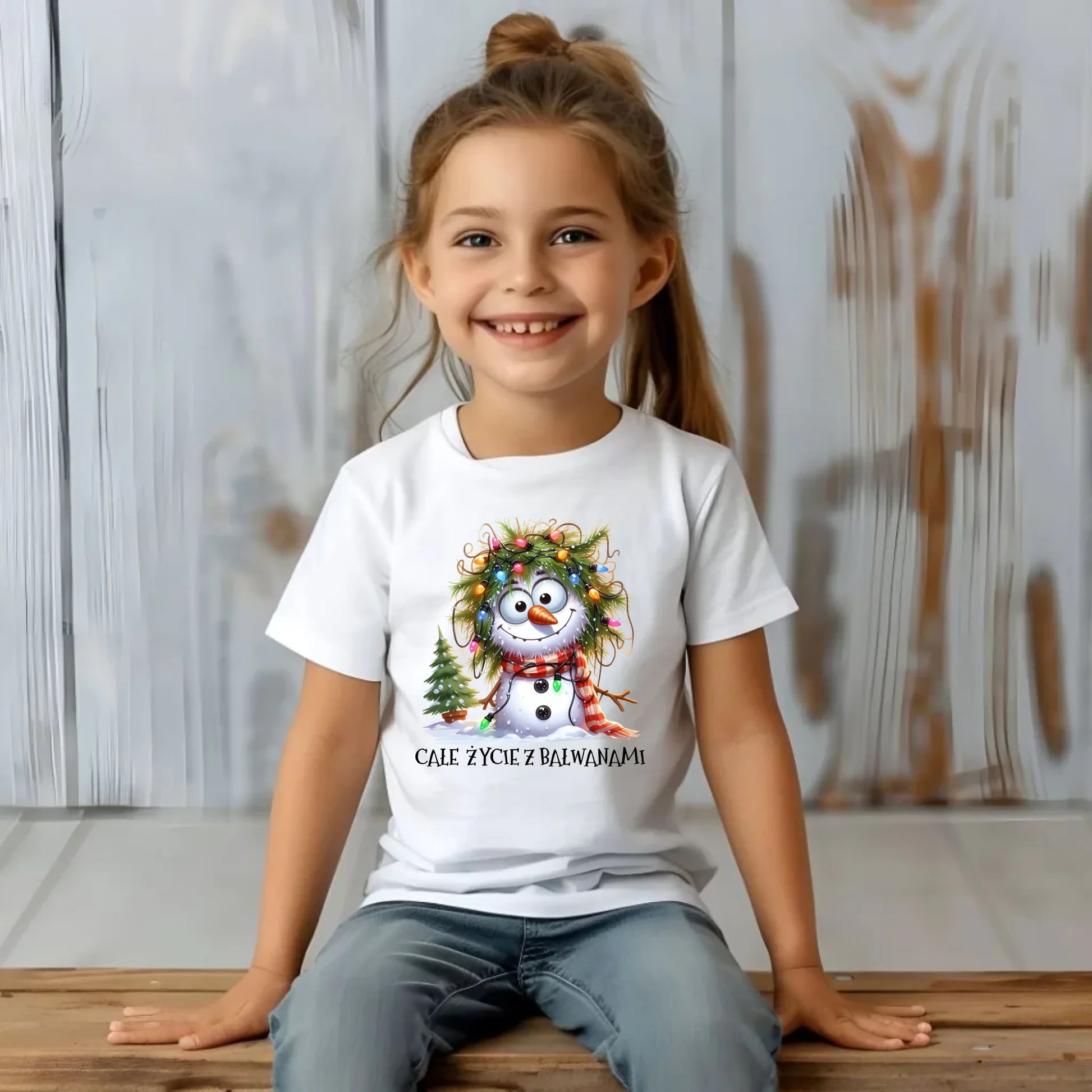 Koszulka dziecięca świąteczna - Całe życie z bałwanami BN125 - StoryCups.pl