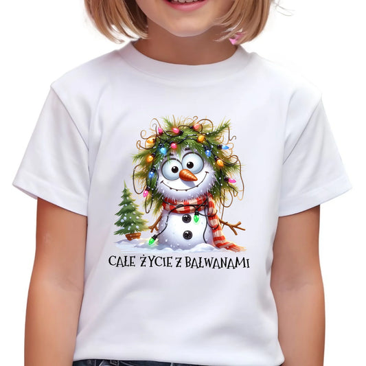 Koszulka dziecięca świąteczna - Całe życie z bałwanami BN125 - StoryCups.pl