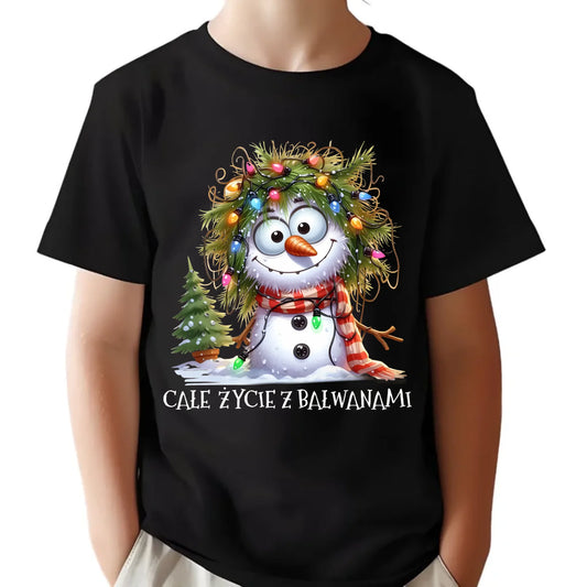 Koszulka dziecięca świąteczna - Całe życie z bałwanami BN125 - StoryCups.pl