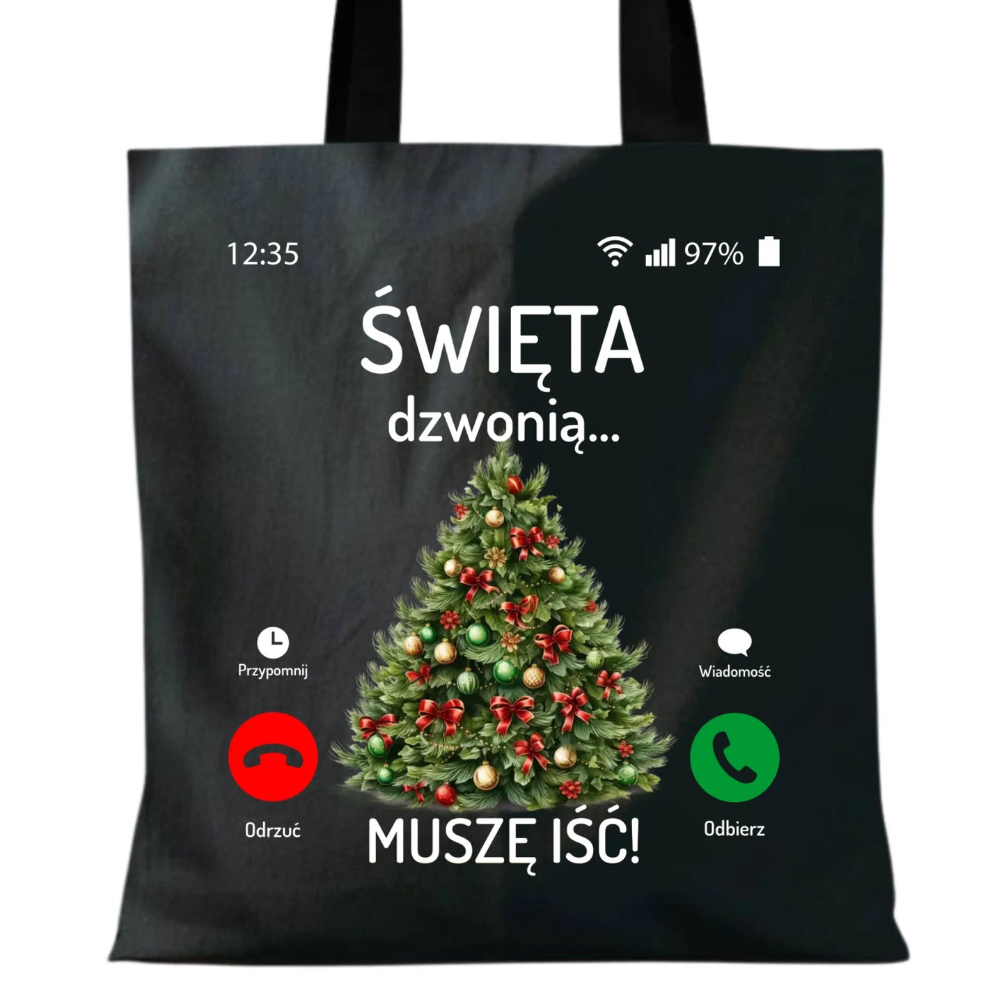 Torba świąteczna - Choinka Święta dzwonią muszę iść BN124 - StoryCups.pl