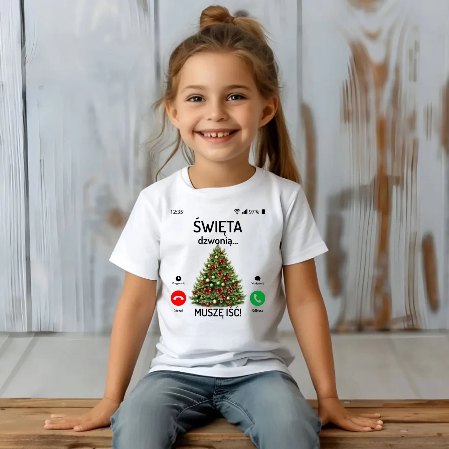 Koszulka dziecięca świąteczna - Choinka Święta dzwonią muszę iść BN124 - StoryCups.pl