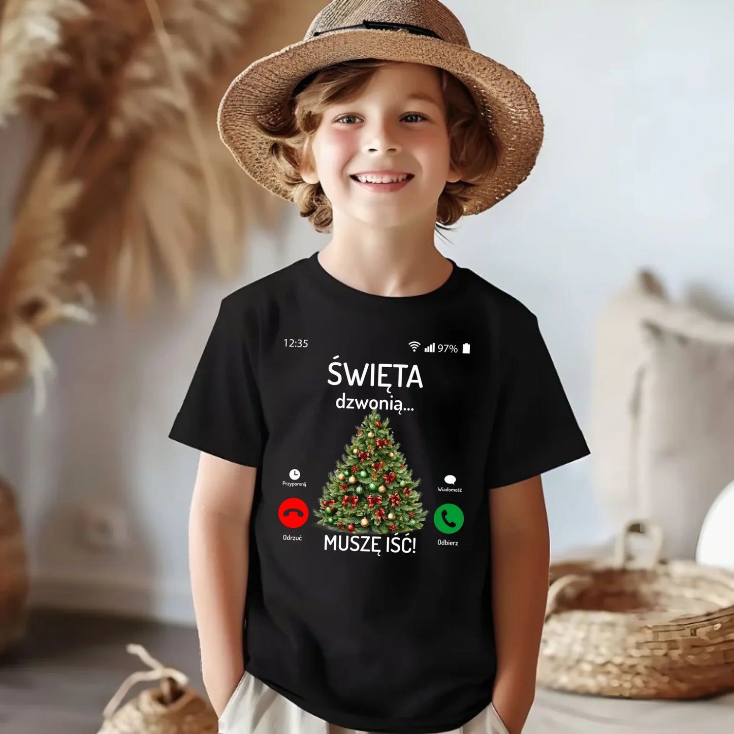 Koszulka dziecięca świąteczna - Choinka Święta dzwonią muszę iść BN124 - StoryCups.pl