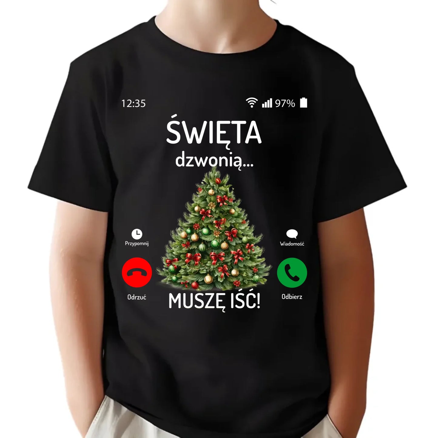 Koszulka dziecięca świąteczna - Choinka Święta dzwonią muszę iść BN124 - StoryCups.pl