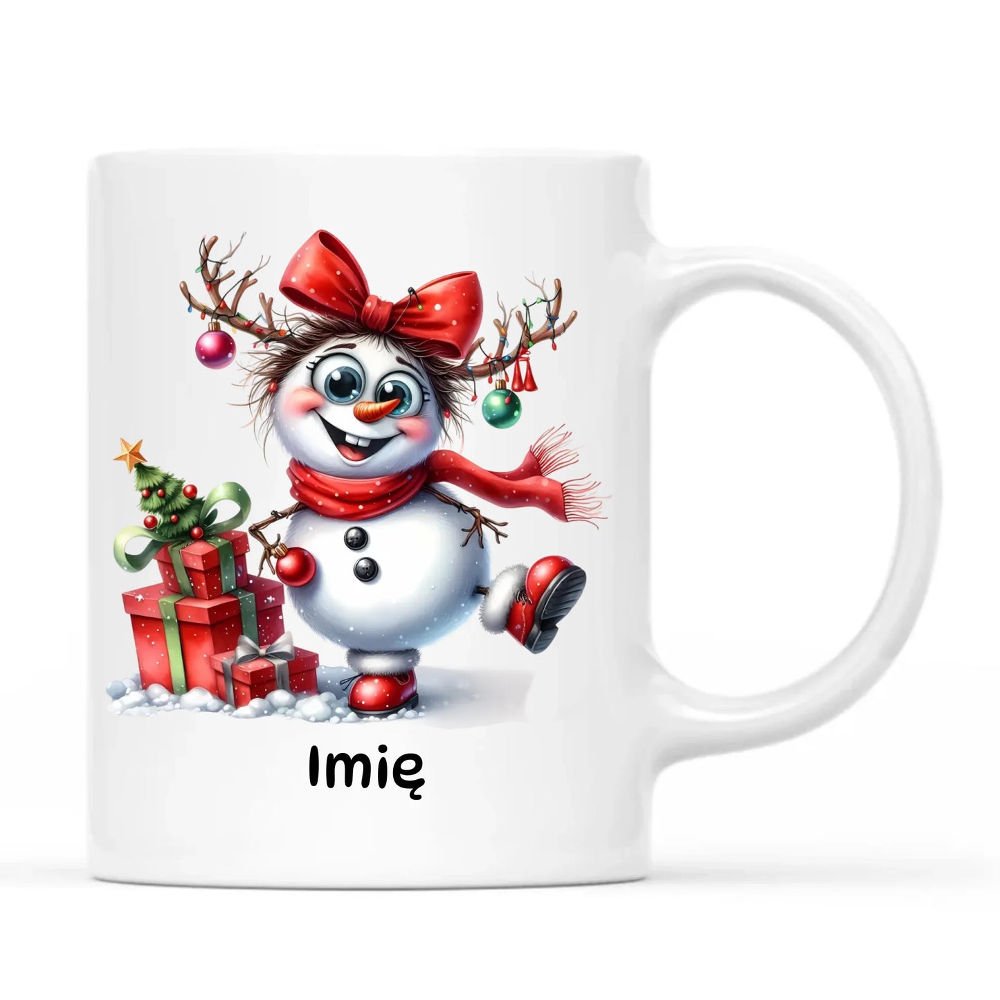 Kubek świąteczny dla niej - Bałwanek - personalizowany BN123 - StoryCups.pl