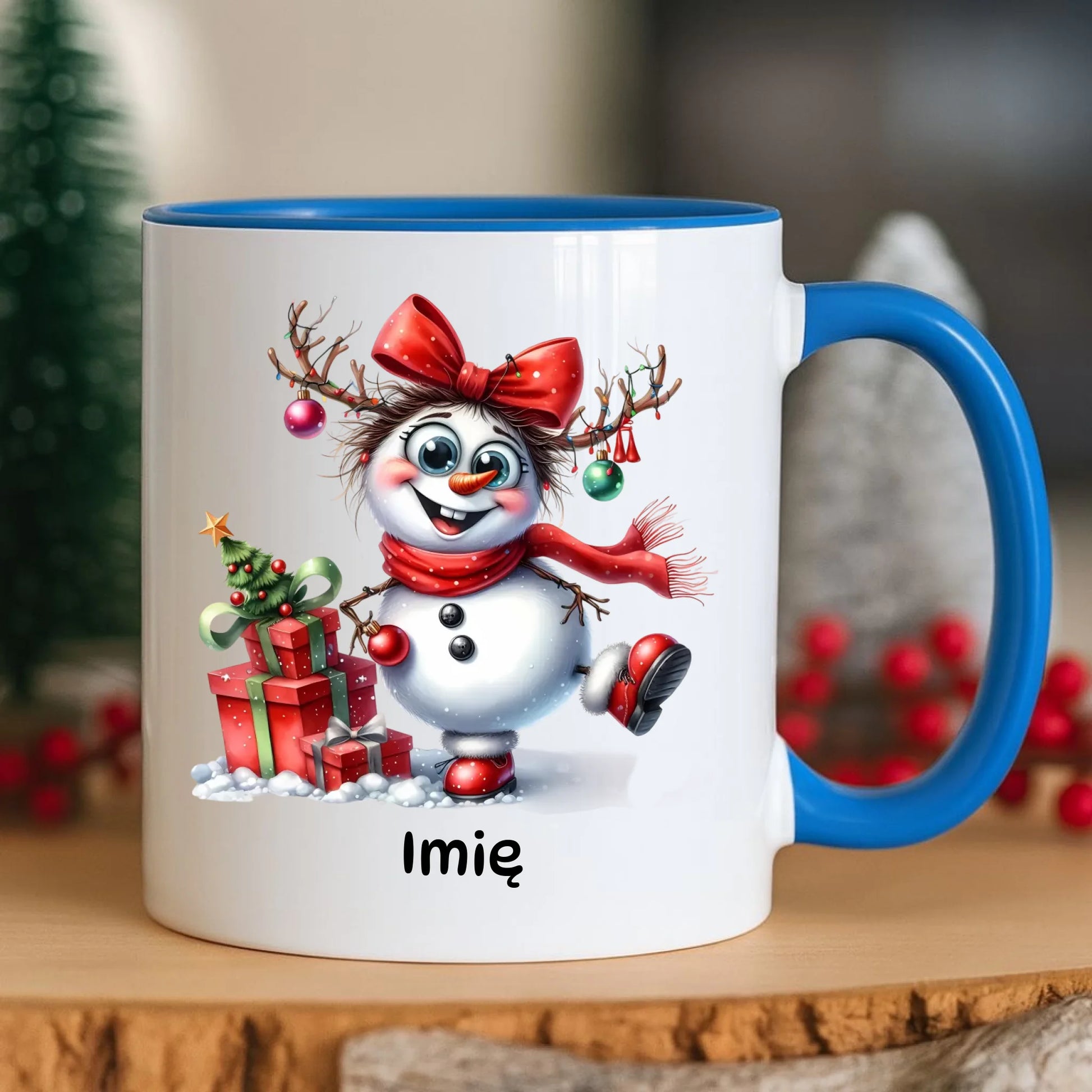 Kubek świąteczny dla niej - Bałwanek - personalizowany BN123 - StoryCups.pl