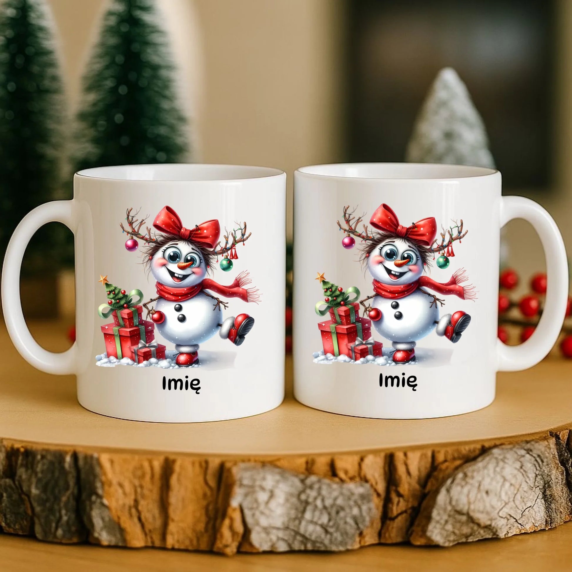 Kubek świąteczny dla niej - Bałwanek - personalizowany BN123 - StoryCups.pl