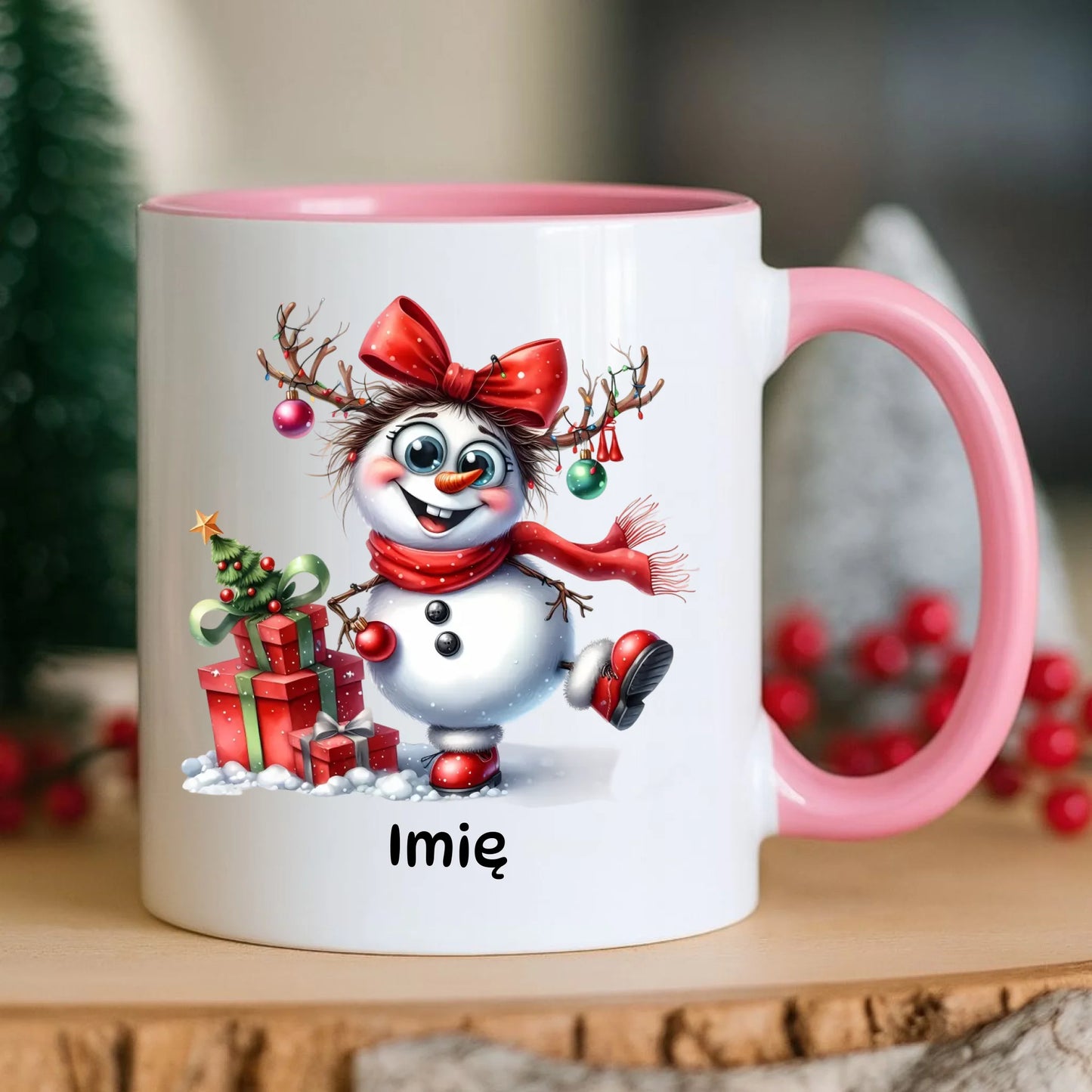 Kubek świąteczny dla niej - Bałwanek - personalizowany BN123 - StoryCups.pl