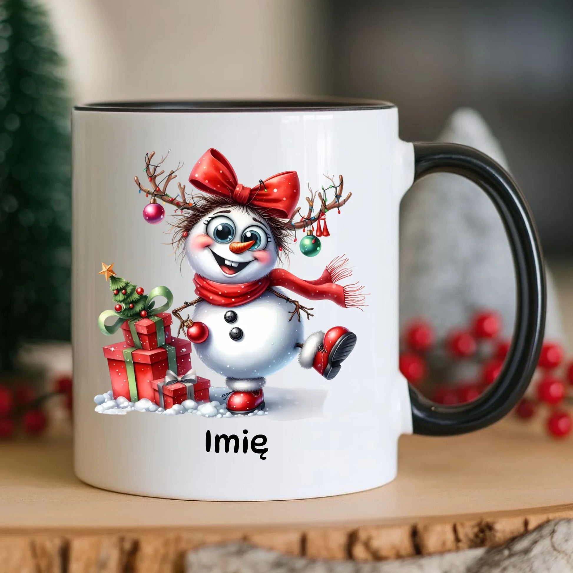 Kubek świąteczny dla niej - Bałwanek - personalizowany BN123 - StoryCups.pl