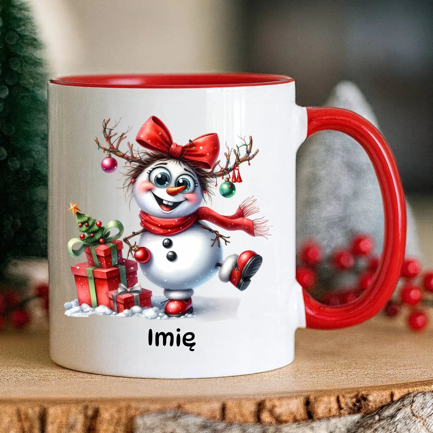 Kubek świąteczny dla niej - Bałwanek - personalizowany BN123 - StoryCups.pl