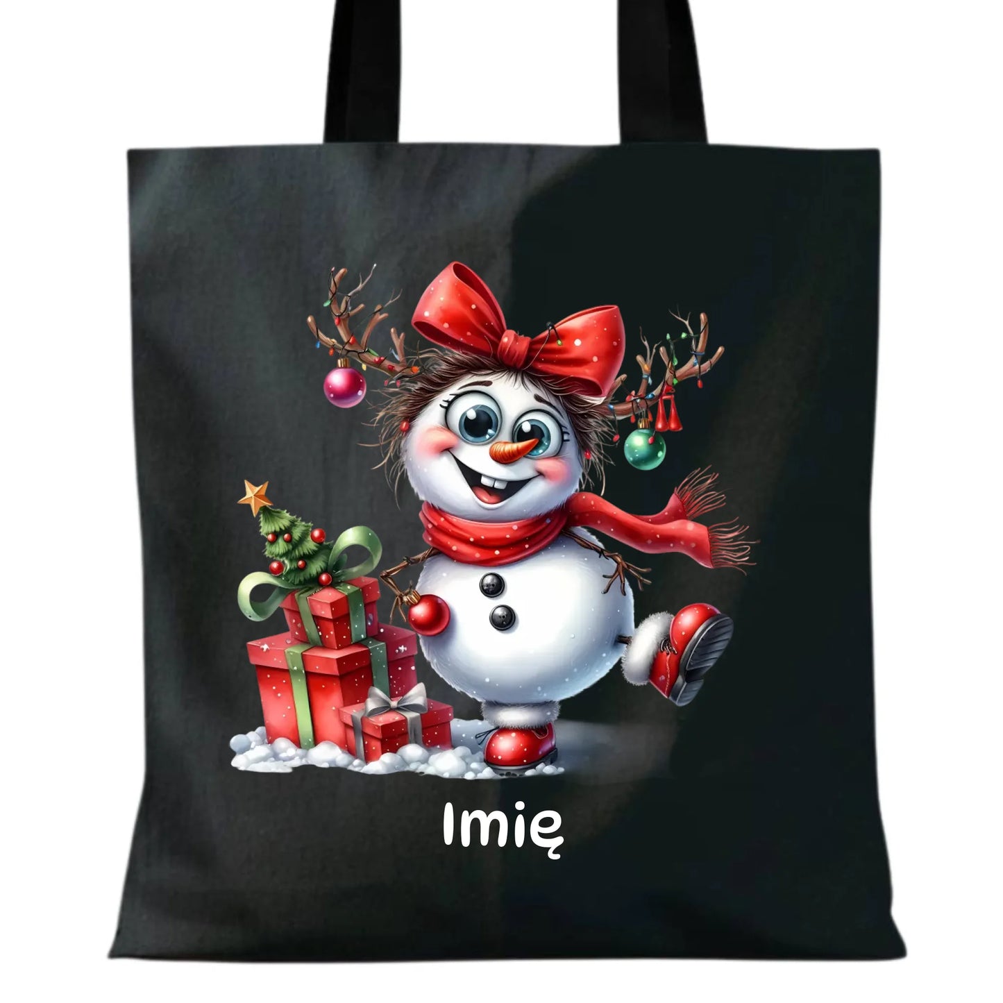 Torba świąteczna dla niej - Bałwanek - personalizowana BN123 - StoryCups.pl