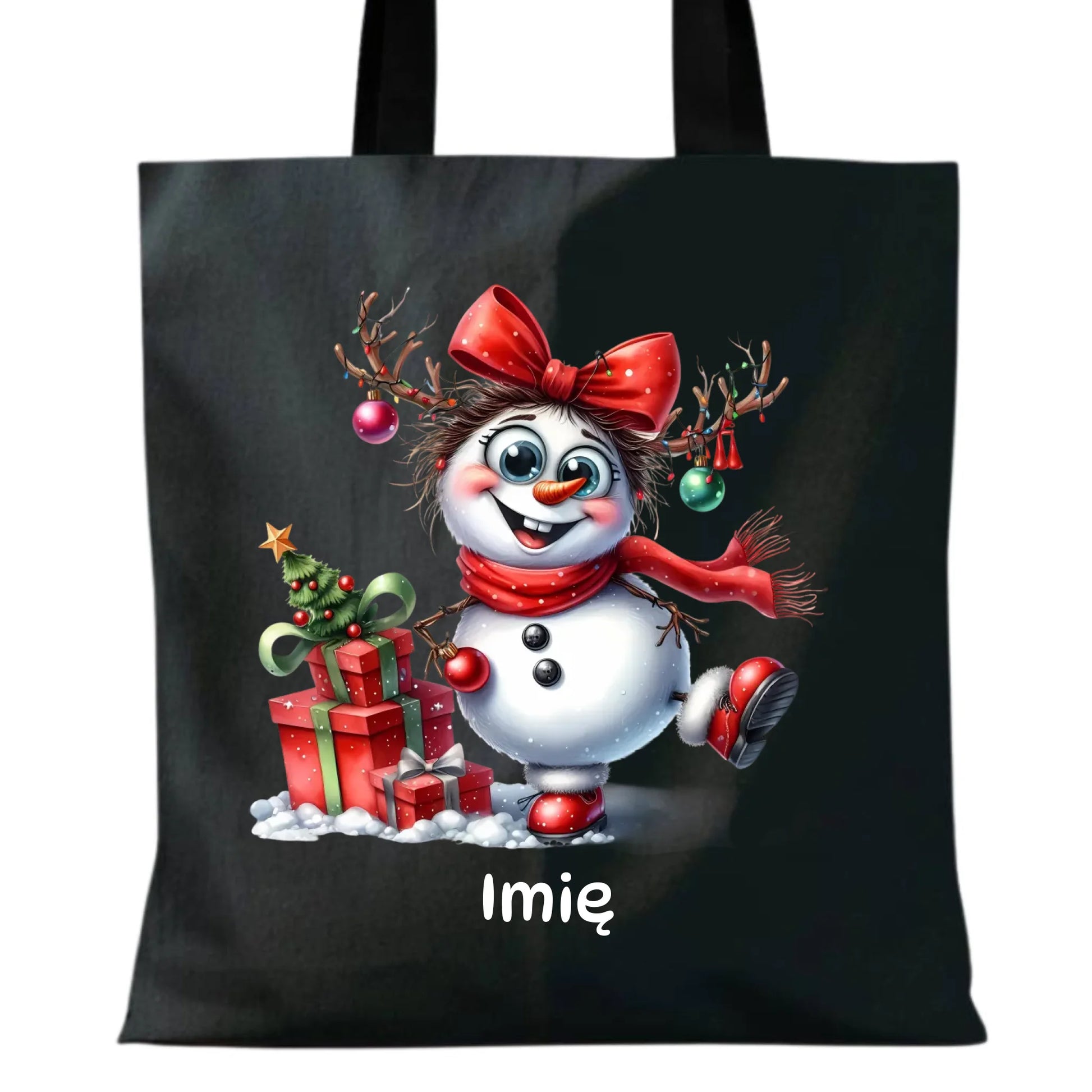Torba świąteczna dla niej - Bałwanek - personalizowana BN123 - StoryCups.pl