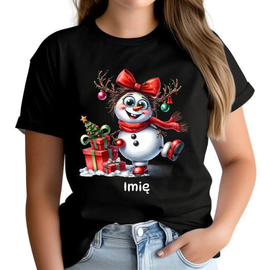 Koszulka damska świąteczna - Bałwanek - personalizowana BN123 - StoryCups.pl