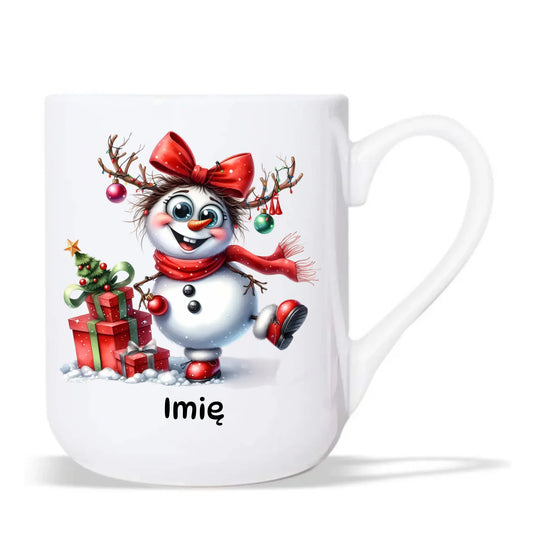 Kubek elegant świąteczny dla niej - Bałwanek - personalizowany BN123 - StoryCups.pl