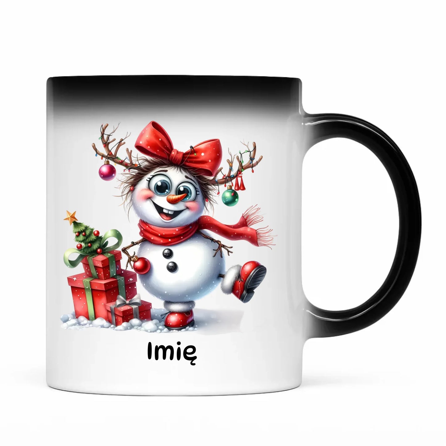 Kubek magiczny świąteczny dla niej - Bałwanek - personalizowany BN123 - StoryCups.pl