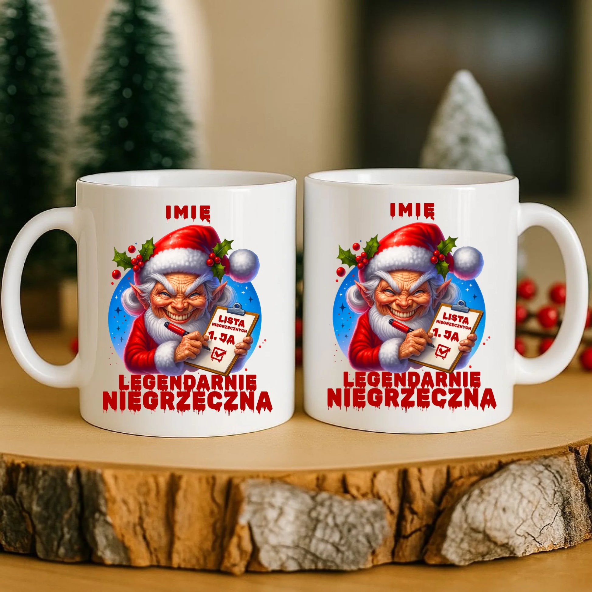 Kubek świąteczny - Legendarnie niegrzeczna - personalizowany BN122 - StoryCups.pl