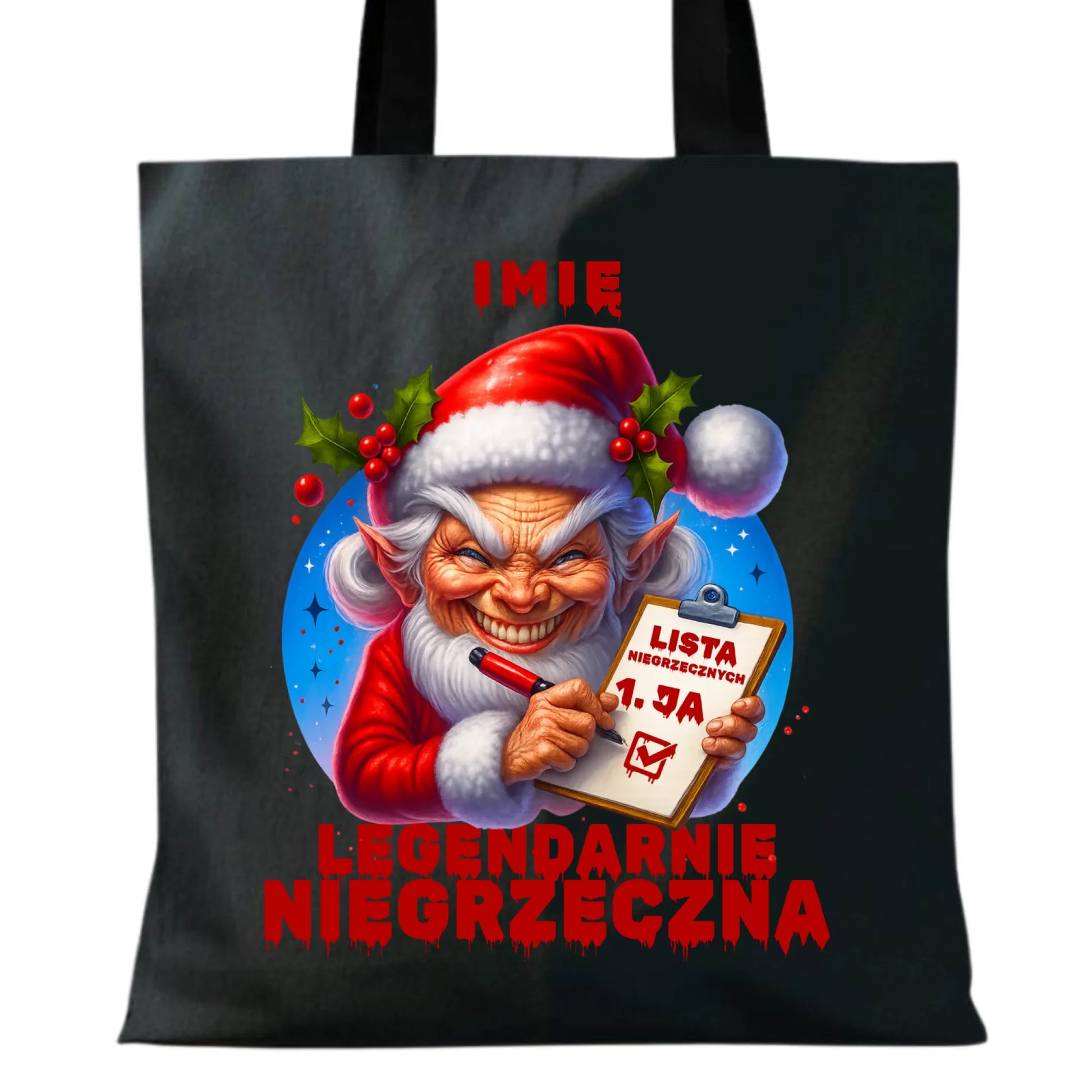 Torba świąteczna - Legendarnie niegrzeczna - personalizowana BN122 - StoryCups.pl