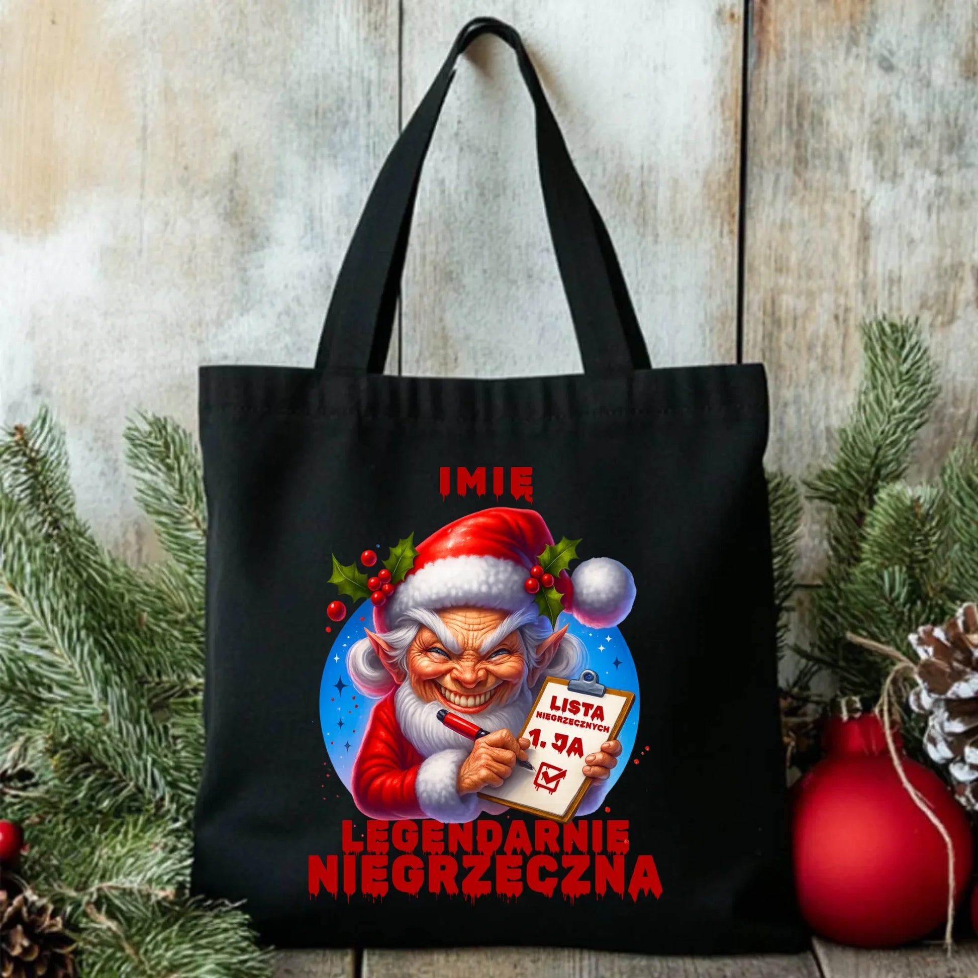 Torba świąteczna - Legendarnie niegrzeczna - personalizowana BN122 - StoryCups.pl