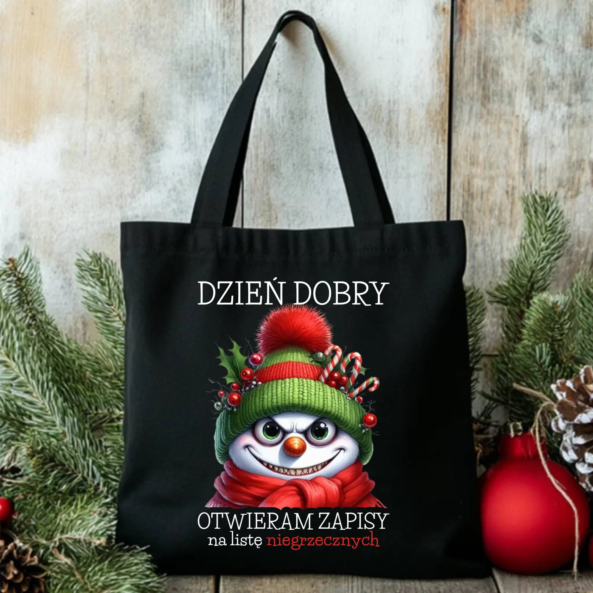 Torba świąteczna - Niegrzeczny bałwan - Dzień dobry otwieram zapisy na listę BN121 - StoryCups.pl