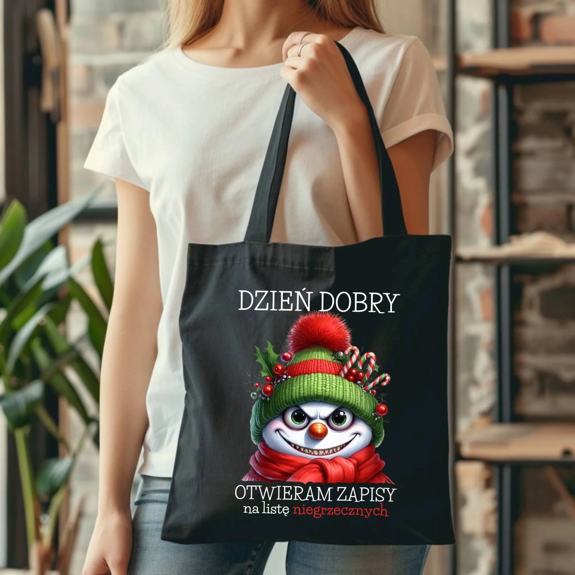 Torba świąteczna - Niegrzeczny bałwan - Dzień dobry otwieram zapisy na listę BN121 - StoryCups.pl