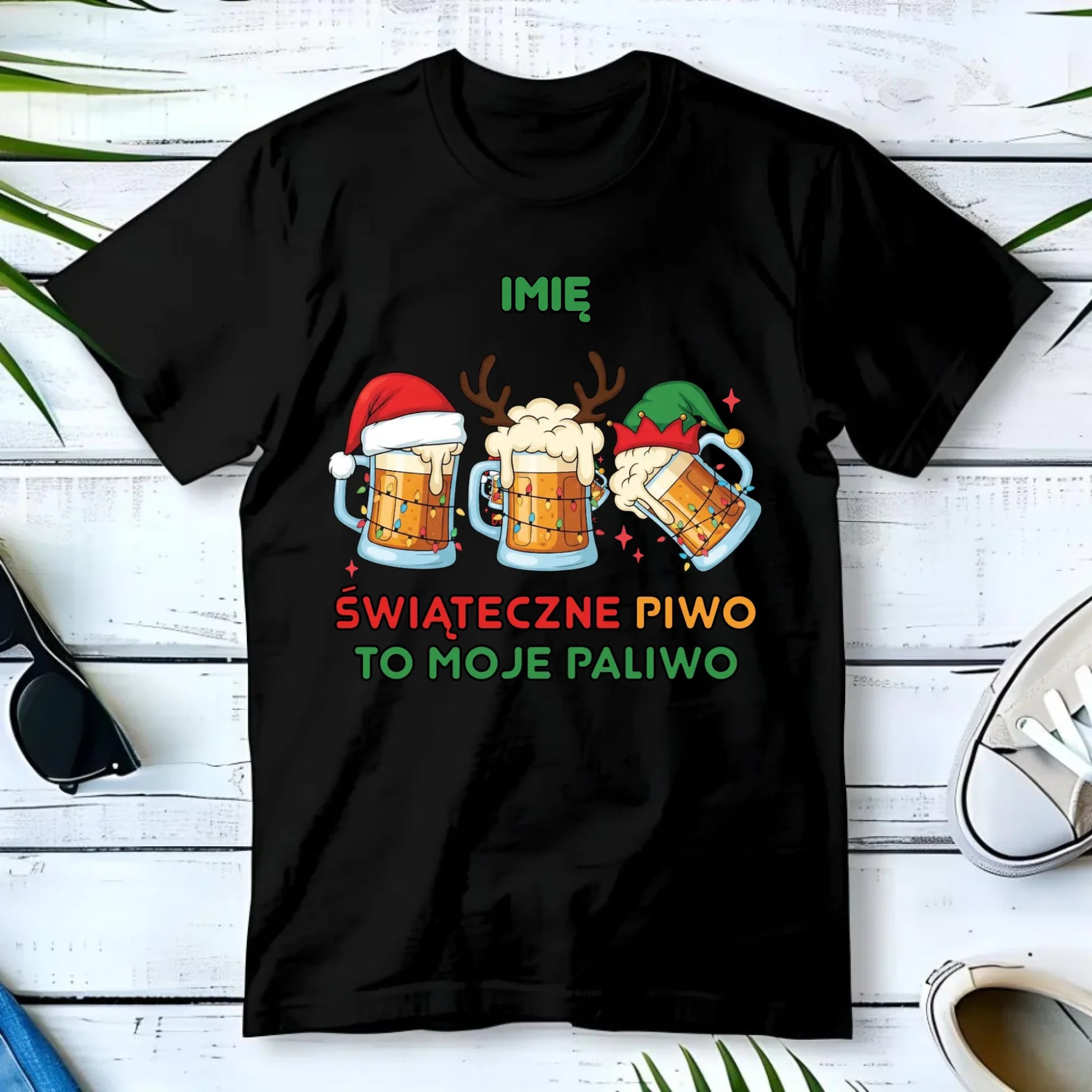 Koszulka męska świąteczna - Świąteczne piwo to moje paliwo - personalizowana BN119 - StoryCups.pl