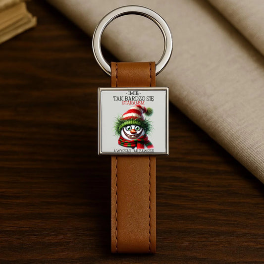 Brelok świąteczny z bałwanem - Tak bardzo się starałem - personalizowany BN120 - StoryCups.pl