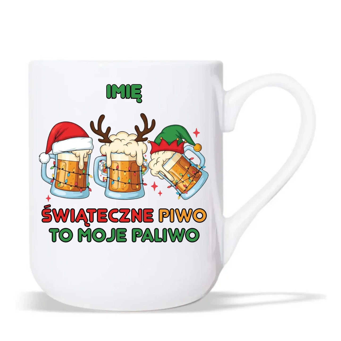 Kubek elegant świąteczny - Świąteczne piwo to moje paliwo - personalizowany BN119 - StoryCups.pl