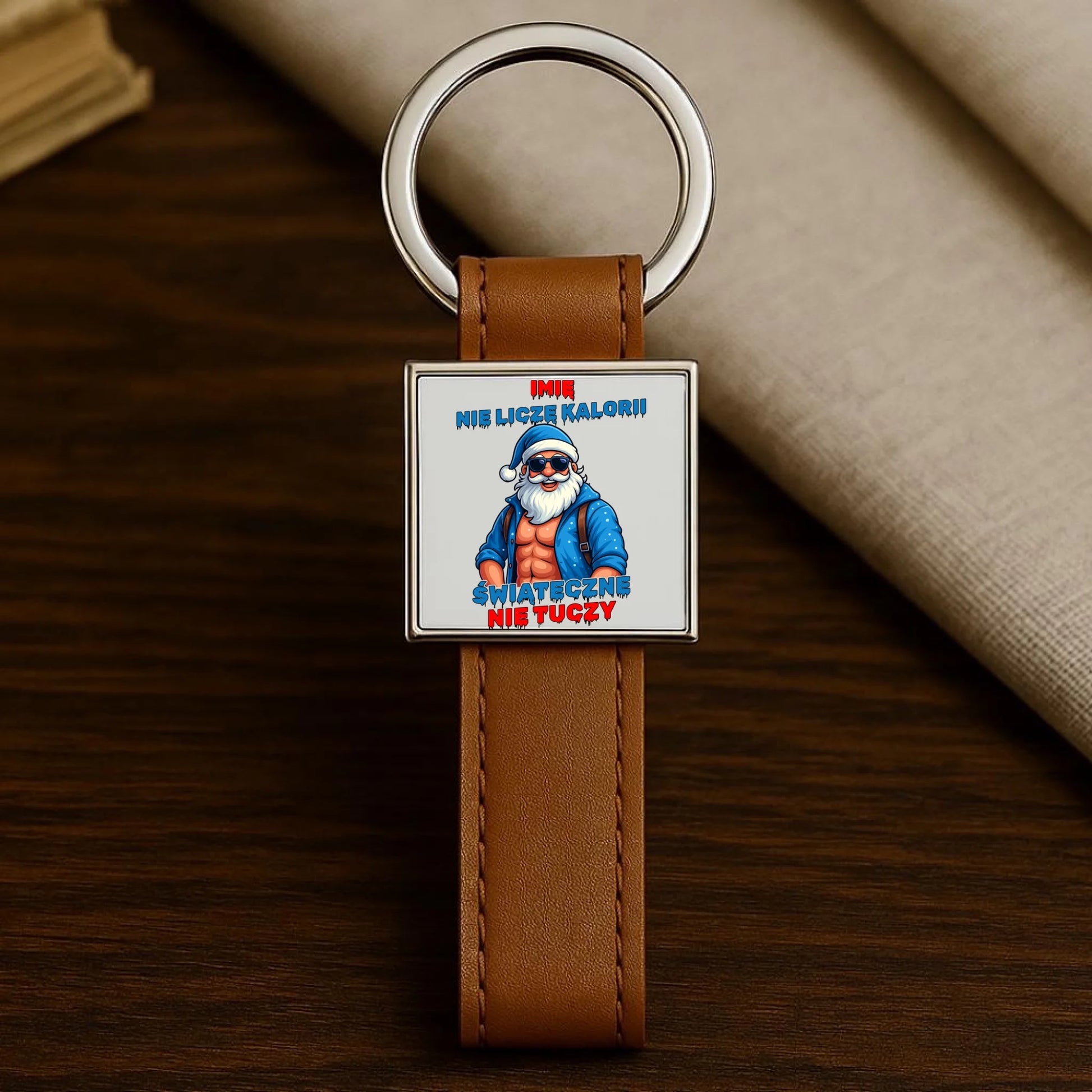 Brelok świąteczny z Mikołajem - Świąteczne nie tuczy - personalizowany BN118 - StoryCups.pl