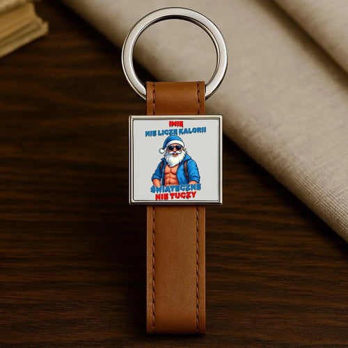 Brelok świąteczny z Mikołajem - Świąteczne nie tuczy - personalizowany BN118 - StoryCups.pl
