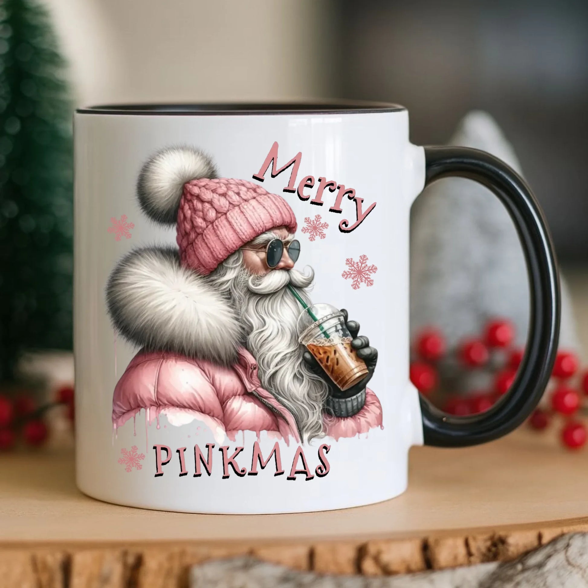 Kubek świąteczny - Różowe Święta - Merry pinkmas BN117 - StoryCups.pl