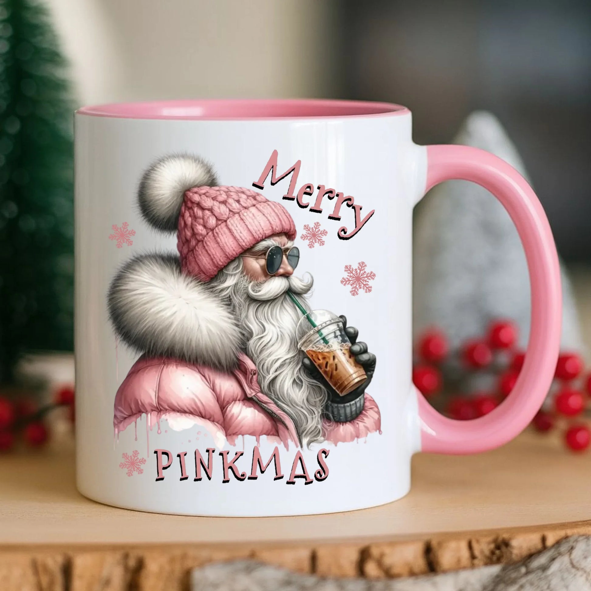 Kubek świąteczny - Różowe Święta - Merry pinkmas BN117 - StoryCups.pl