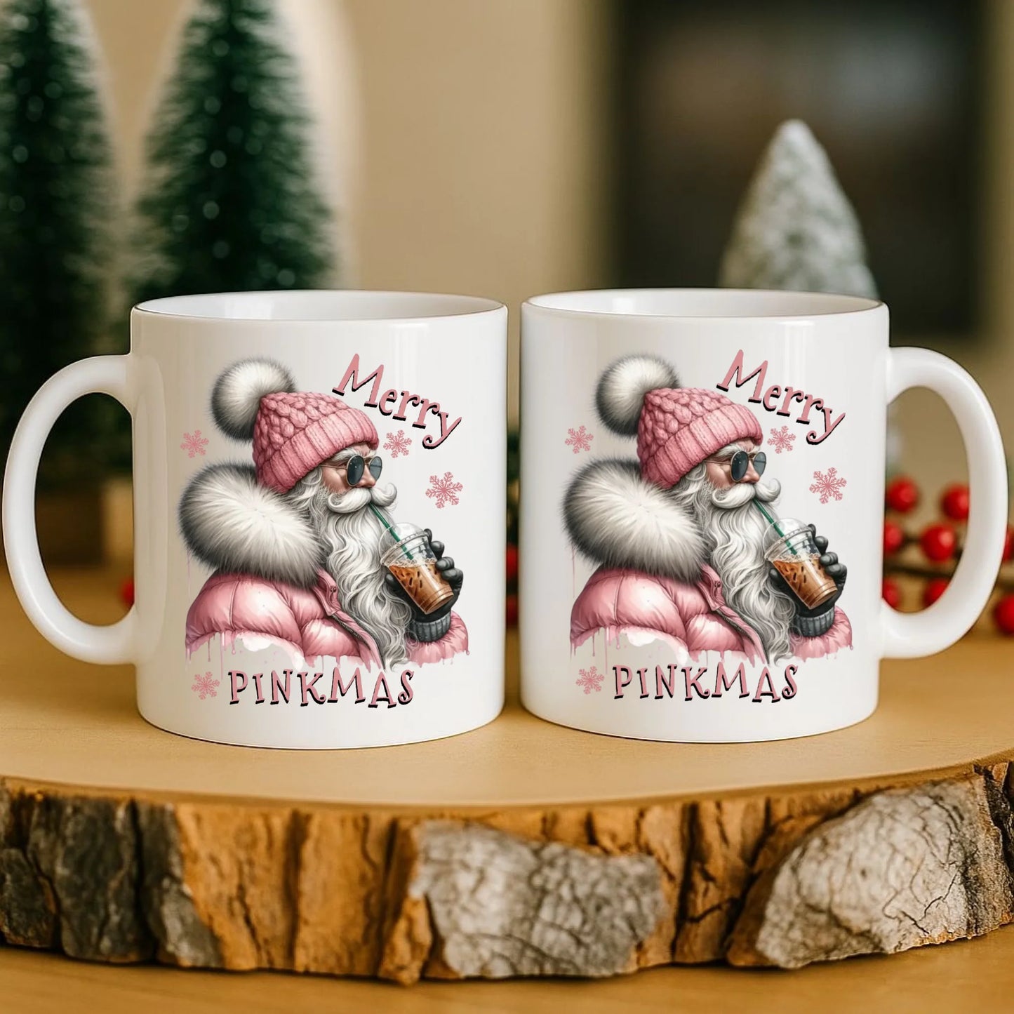 Kubek świąteczny - Różowe Święta - Merry pinkmas BN117 - StoryCups.pl