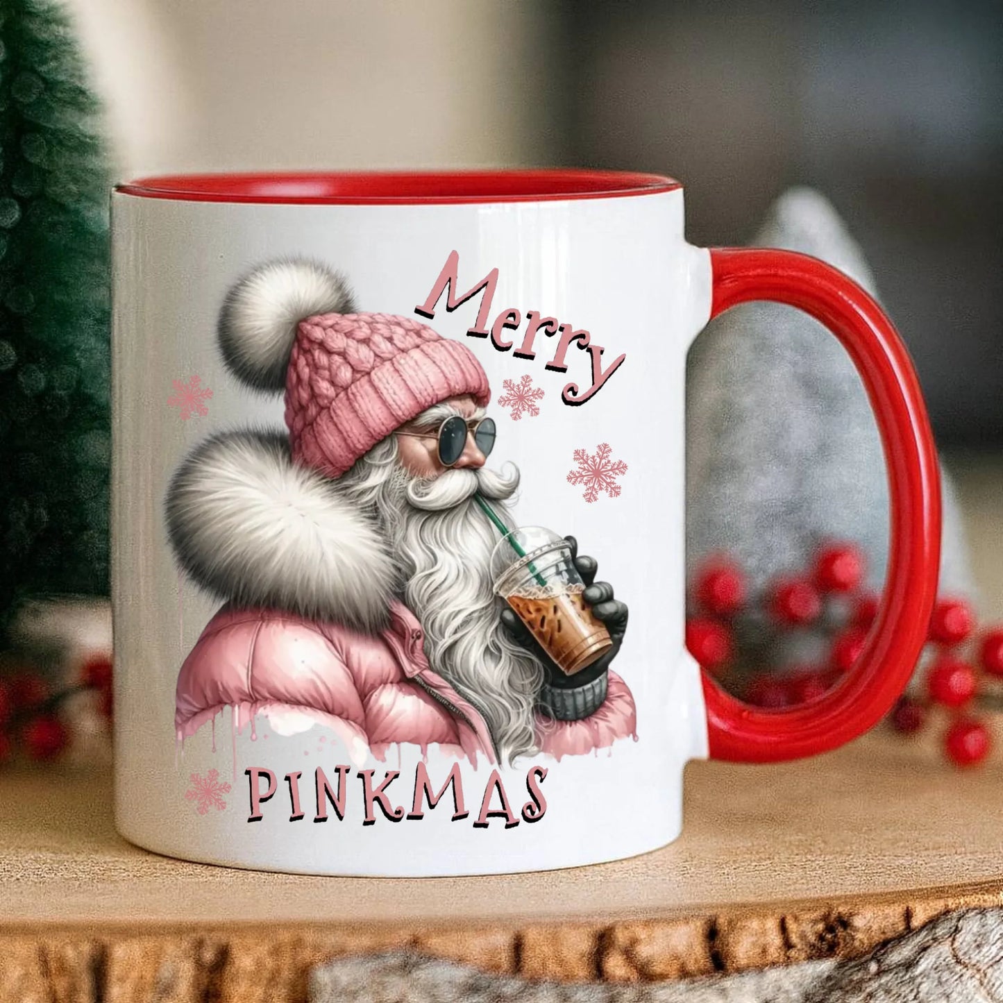 Kubek świąteczny - Różowe Święta - Merry pinkmas BN117 - StoryCups.pl