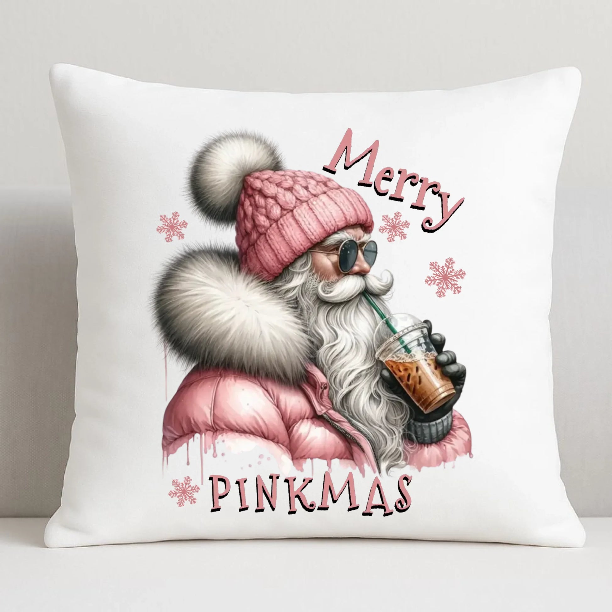 Poduszka świąteczna - Różowe Święta - Merry pinkmas BN117 - StoryCups.pl