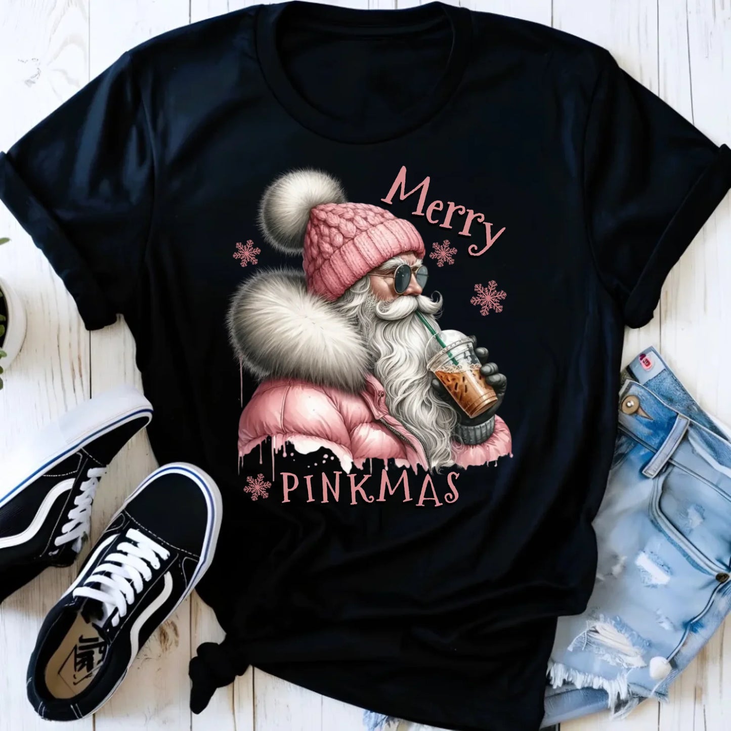 Koszulka damska świąteczna - Różowe Święta - Merry pinkmas BN117 - StoryCups.pl