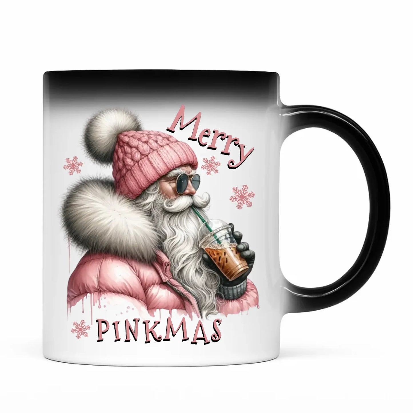 Kubek magiczny świąteczny - Różowe Święta - Merry pinkmas BN117 - StoryCups.pl