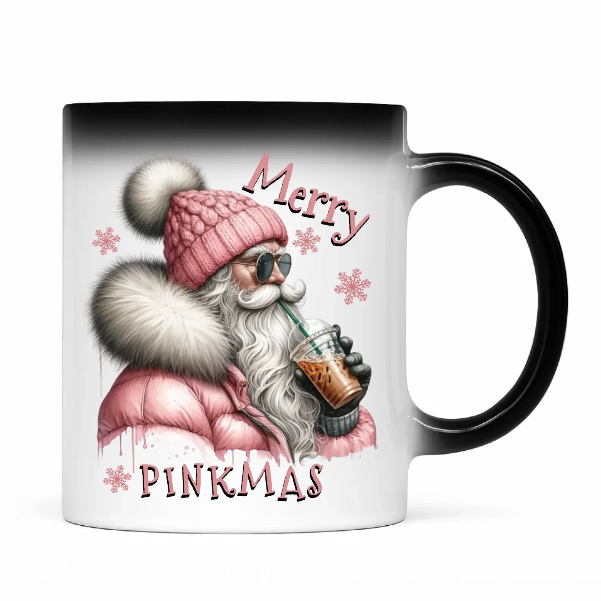 Kubek magiczny świąteczny - Różowe Święta - Merry pinkmas BN117 - StoryCups.pl
