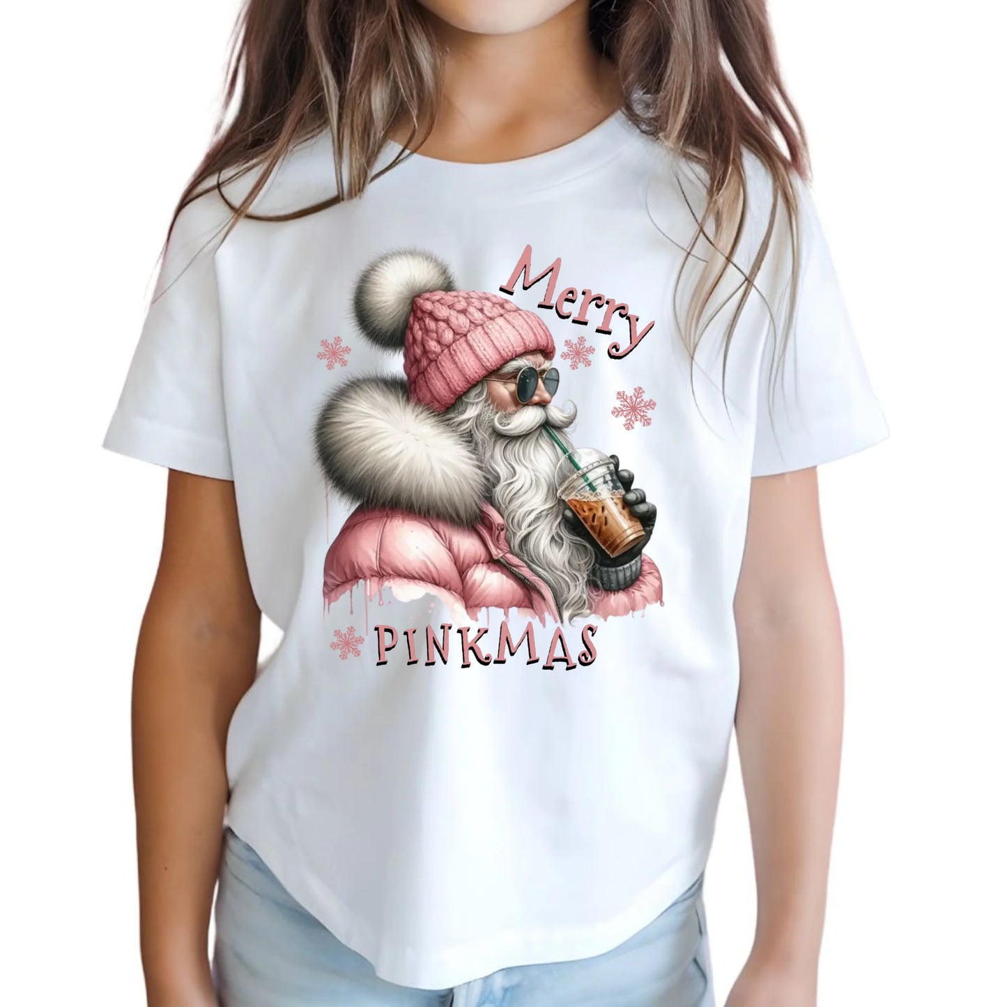 Koszulka dziecięca świąteczna dla dziewczynki - Różowe Święta - Merry Pinkmas BN117 - StoryCups.pl