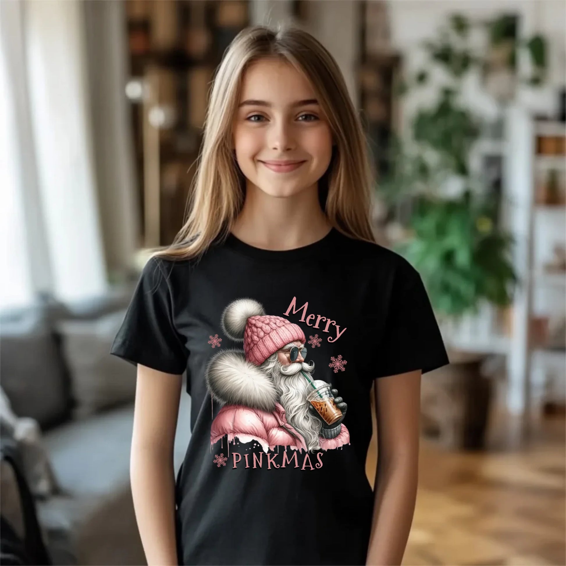 Koszulka dziecięca świąteczna dla dziewczynki - Różowe Święta - Merry Pinkmas BN117 - StoryCups.pl