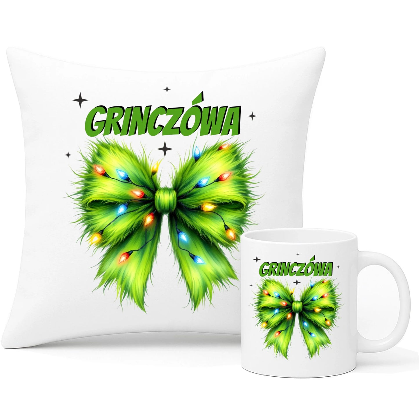 Zestaw poduszka i kubek świąteczny - Grinczówa BN114 - StoryCups.pl