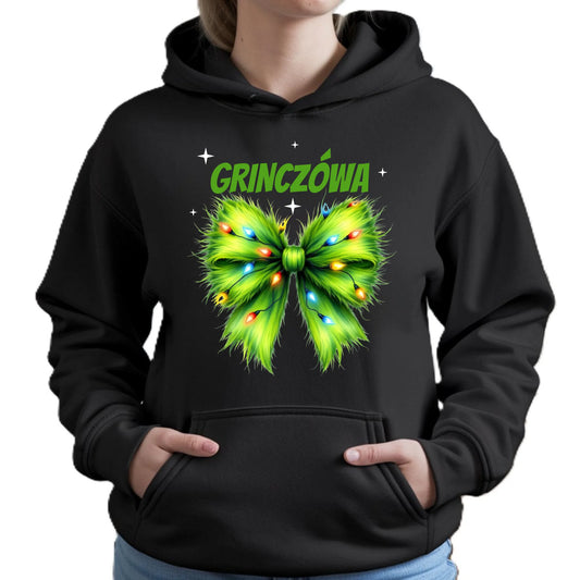 Bluza damska z kapturem świąteczna - Grinczówa BN114 - StoryCups.pl
